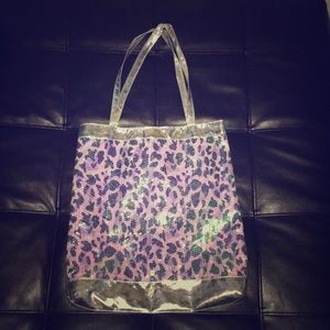 Sequin cheetah tote